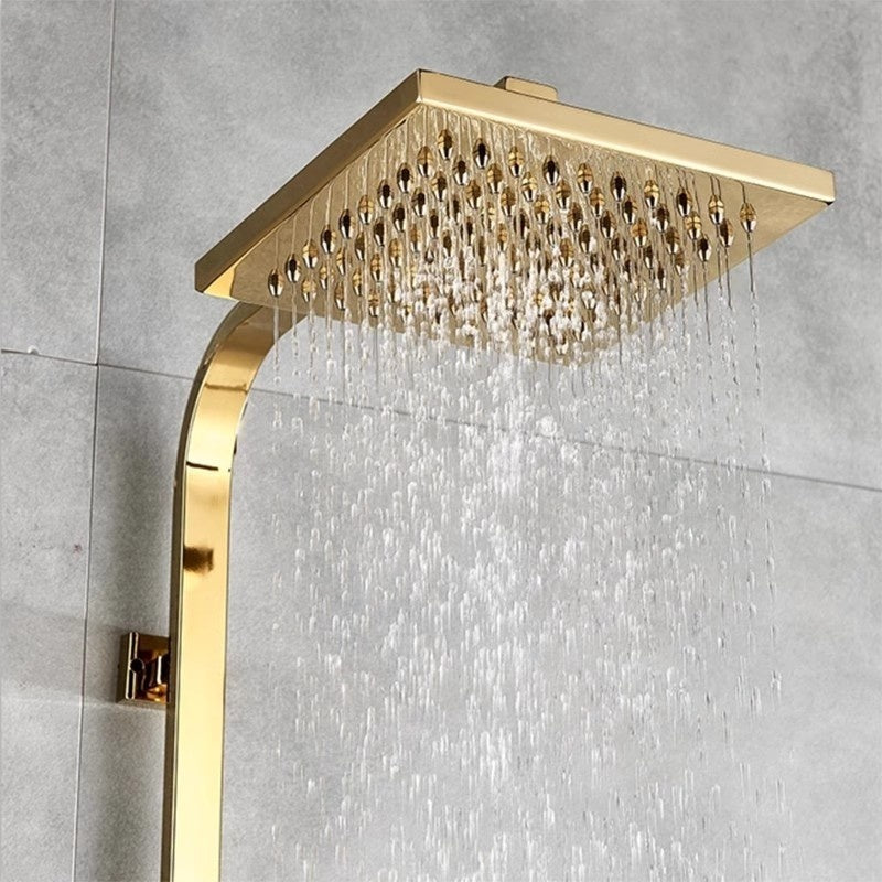 Wall-mounted Hot And Cold Shower Column With Rain Shower Head Set