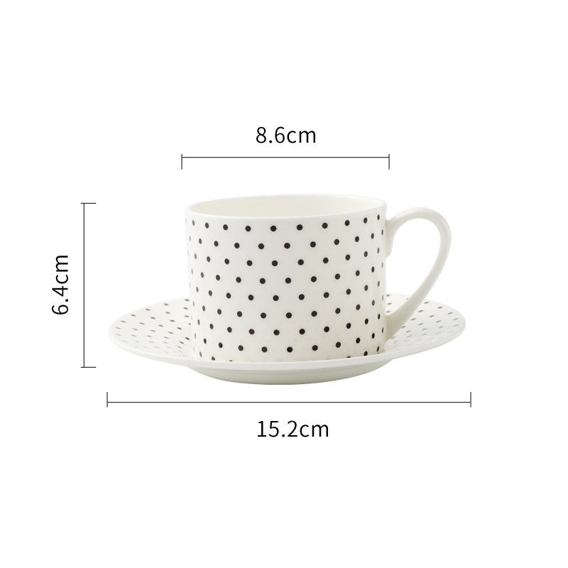 Coffee Cup Dish Suit Nordic Black And White Geometry European Creative Simple English Afternoon Tea Lovers Ceramic Cup