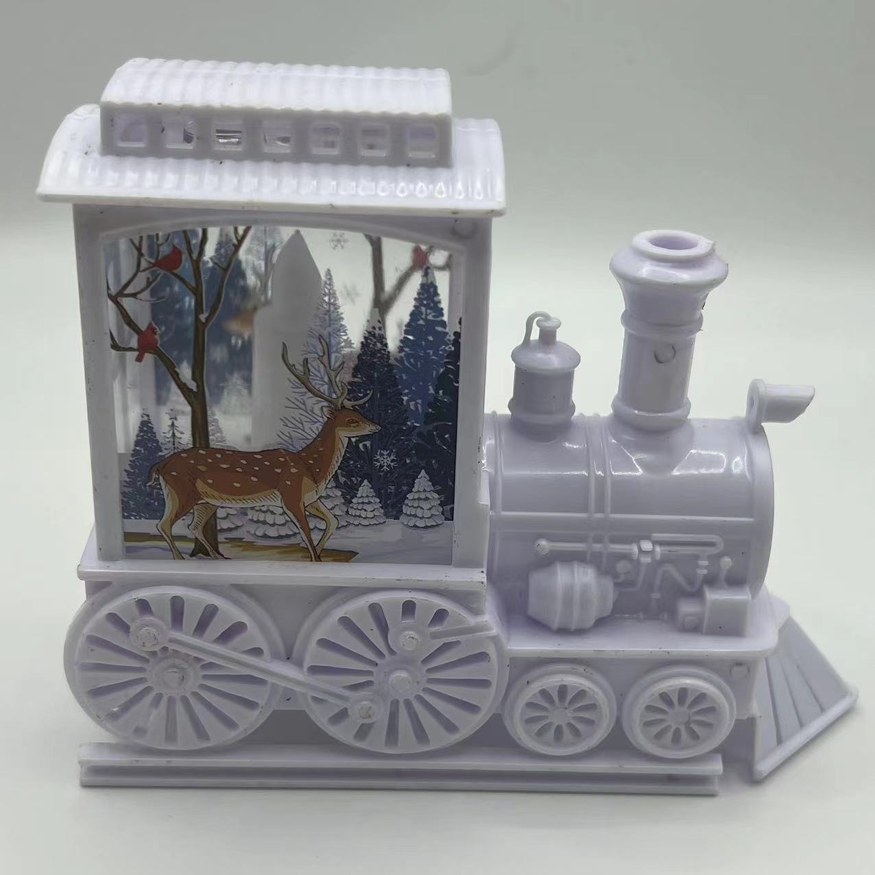 Veilleuses lumineuses en plastique sur le thème du train rétro avec LED de Noël