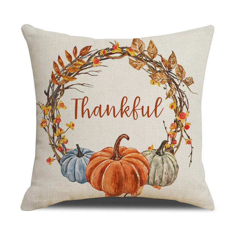 Taie d'oreiller de Thanksgiving Housse de coussin décorative citrouille