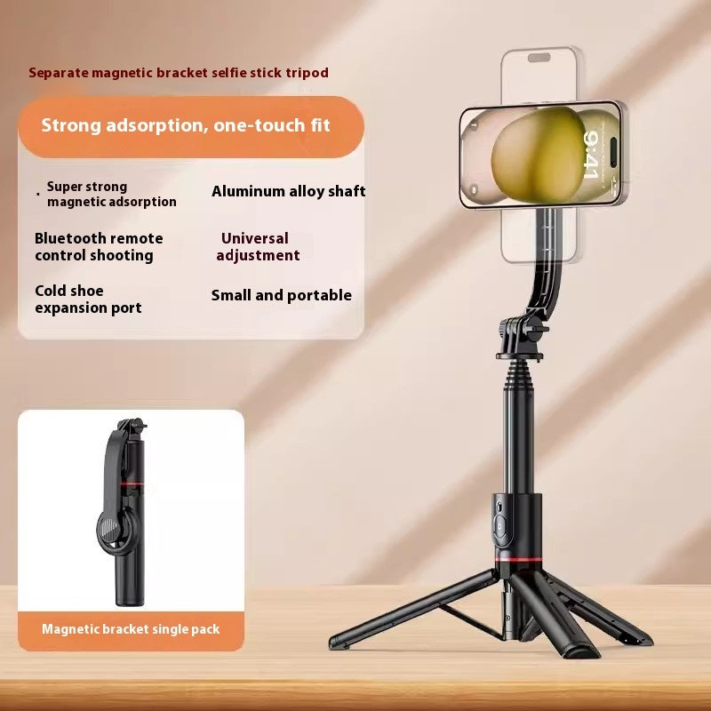 Support de téléphone pour diffusion en direct, trépied paresseux portable avec lumière d'appoint