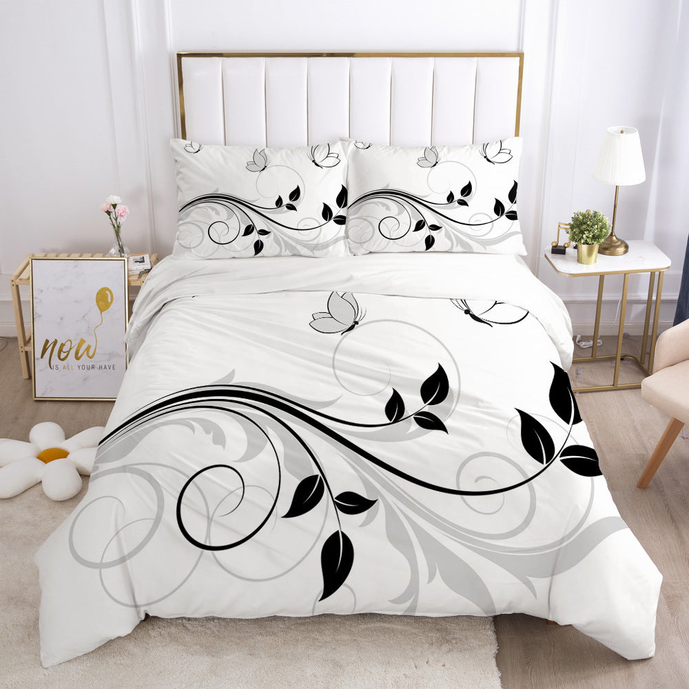 Linge de lit à impression numérique minimaliste pour la maison