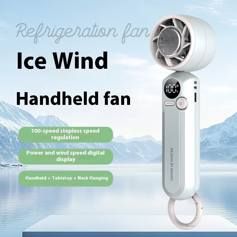 High-speed Handheld Ice Compress Fan Digital Display Semiconductor Fan Bladeless Turbine