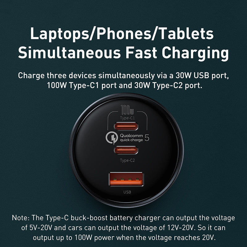 Exclusive Car Charger 160W Set Fast Charge Cigarette Lighter