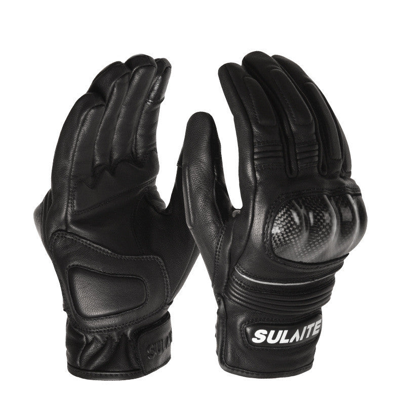Gants de moto pleine phalange en peau de mouton pour hommes et femmes