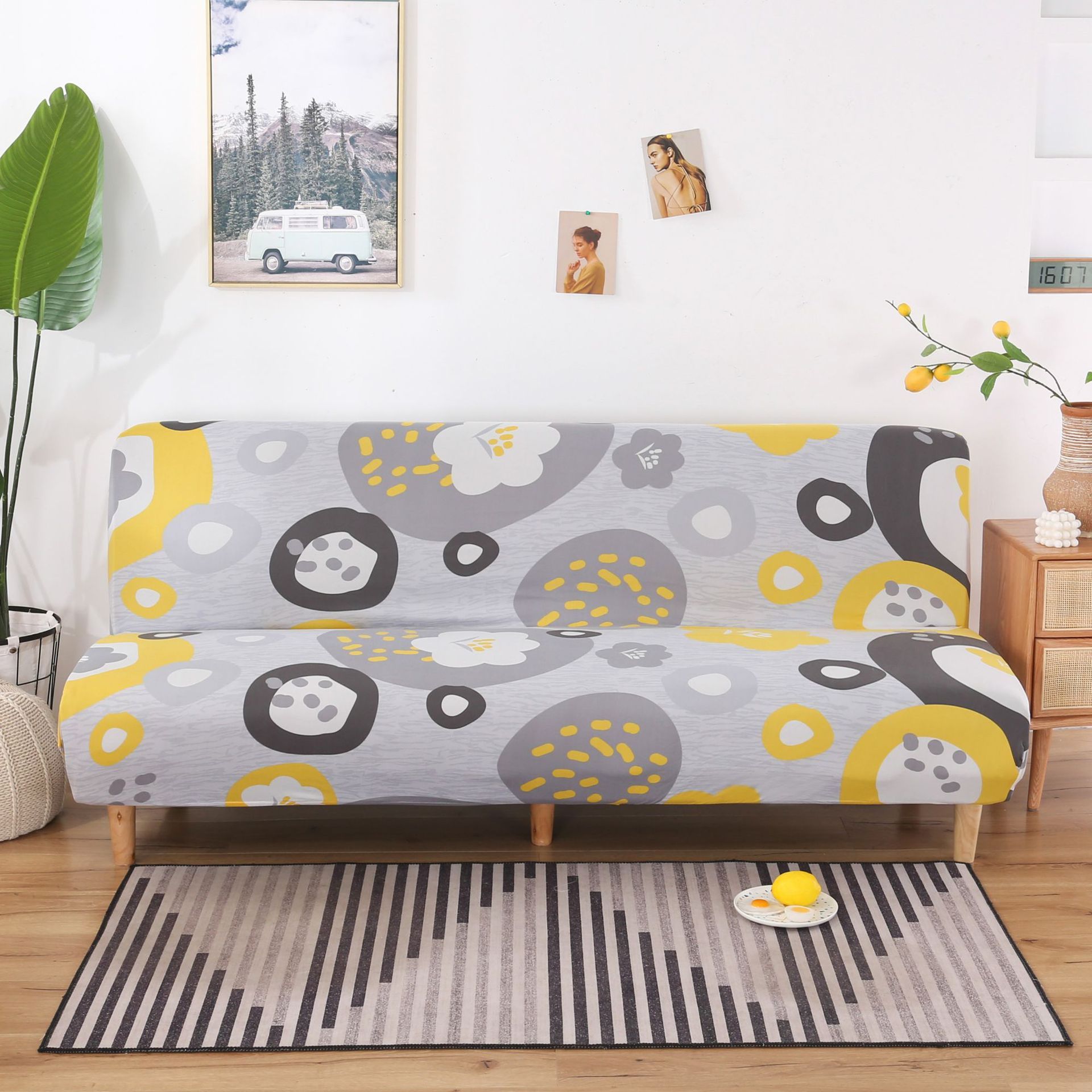 No Armrest Stretch Sofa Cover All-inclusive Folding Sofa Bed Cover