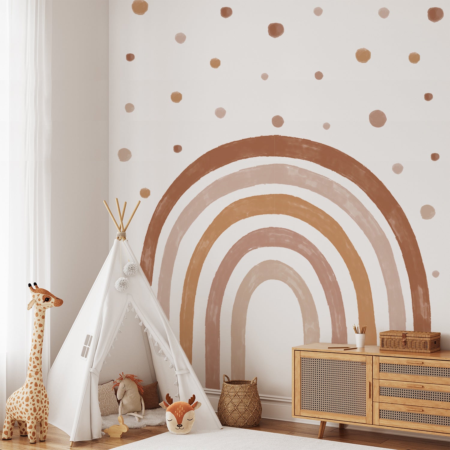 Rainbow Self-adhesive Waterproof Large Decorative Wallpaper