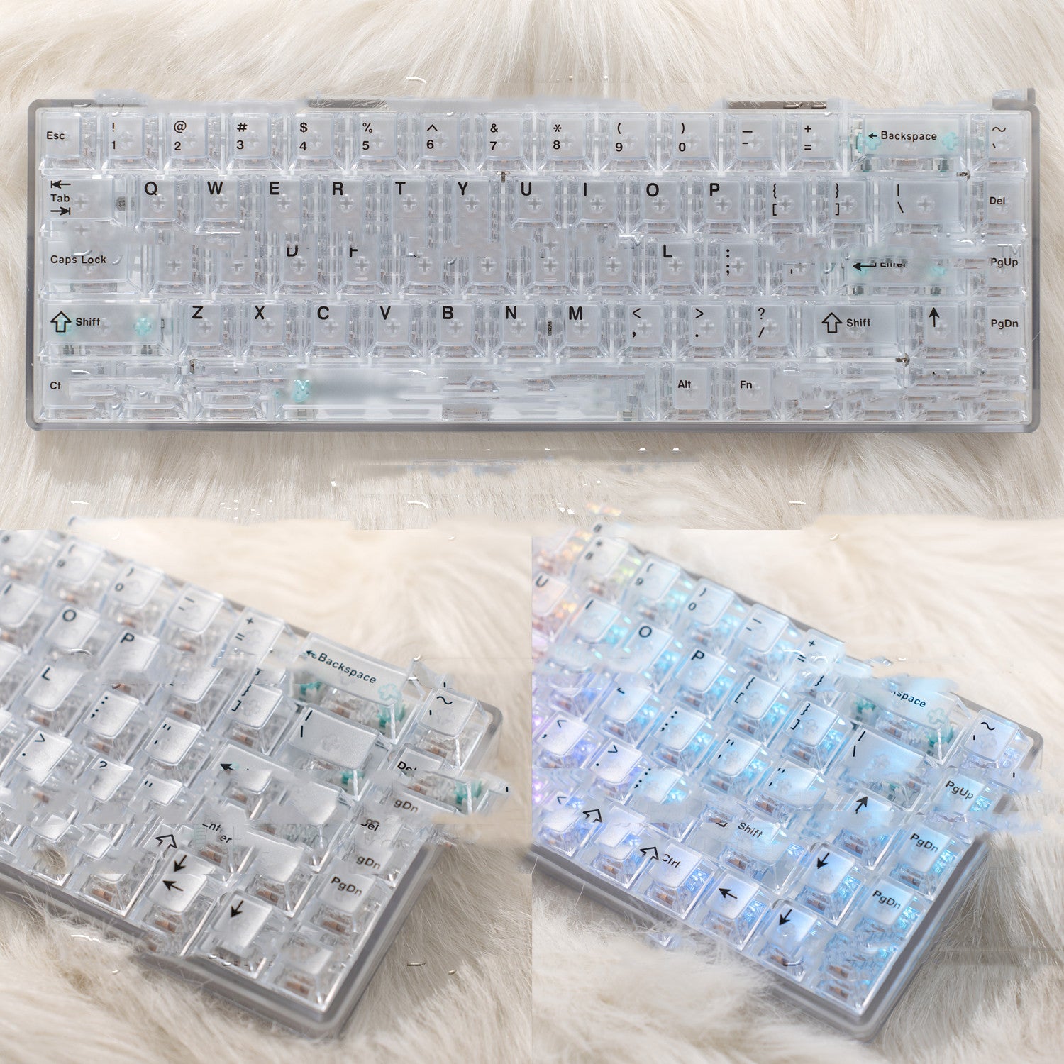 Transparent Tri-mode Kit RGB Silent Mechanical Keyboard