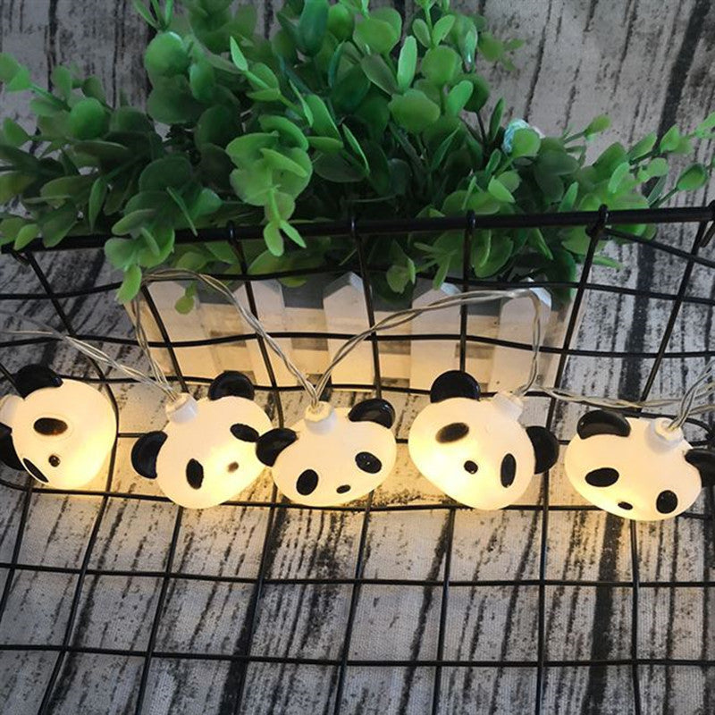 LED Panda Headlamp String Children's Room Decoration Colored Lights