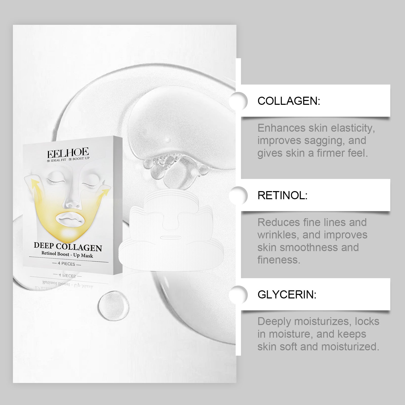 Masque au collagène Peau douce et délicate