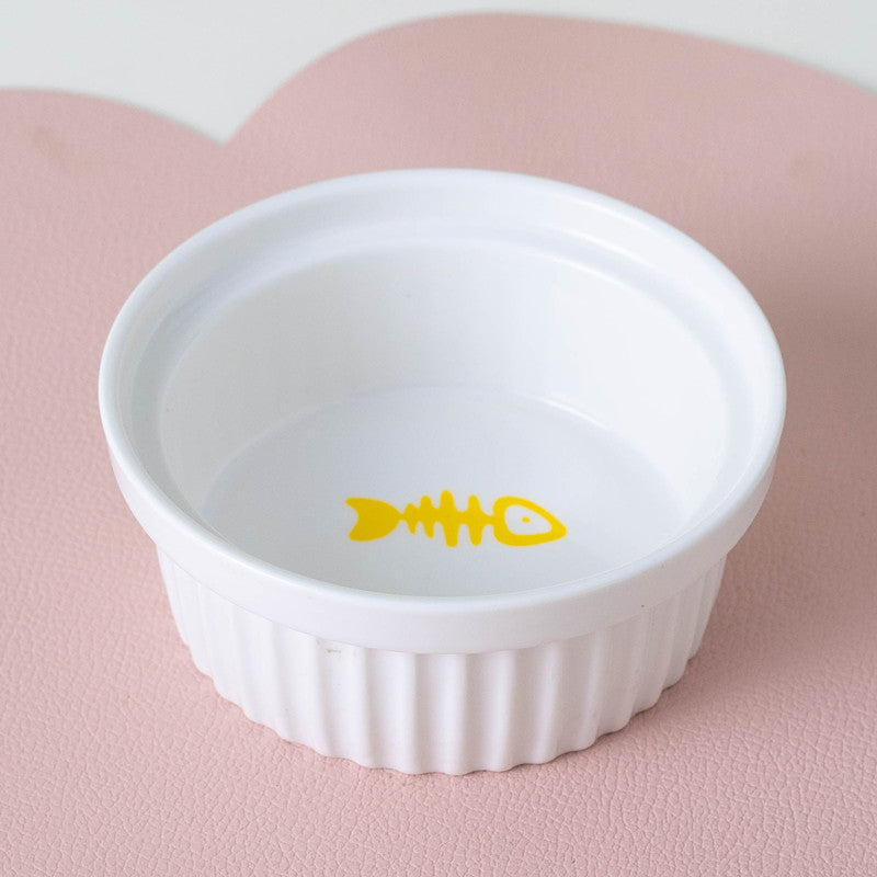 Gamelle pour Chat en Céramique, Double Gamelle, Gamelle d'Eau, Gamelle Oblique Surélevée, Fournitures pour Animaux de Compagnie