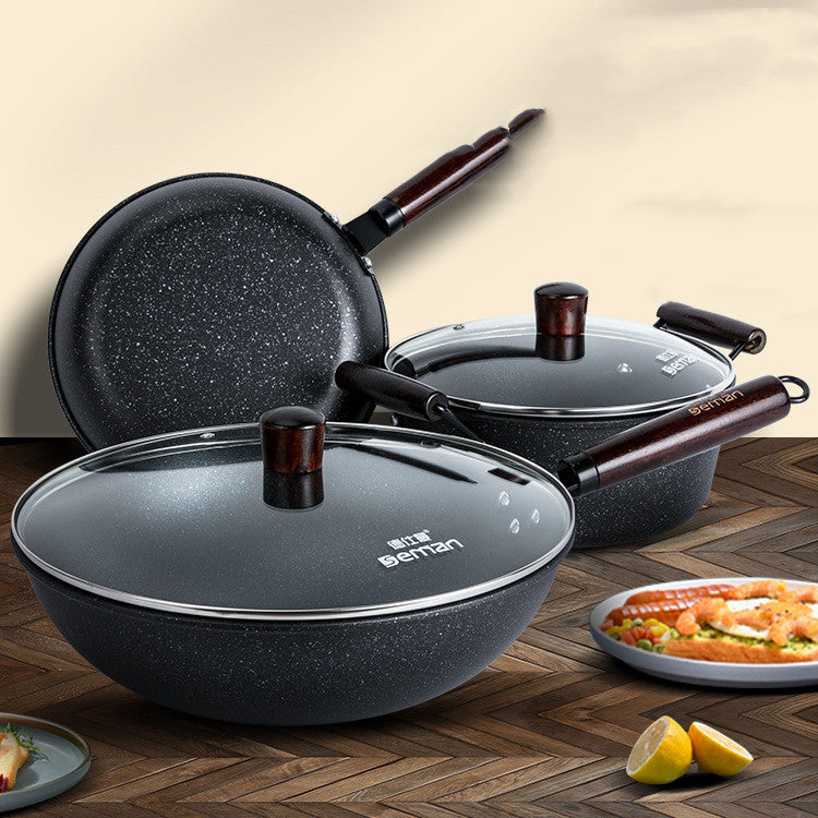 Wok Maifan Stone Non-stick Three-piece Set Induction Cooker