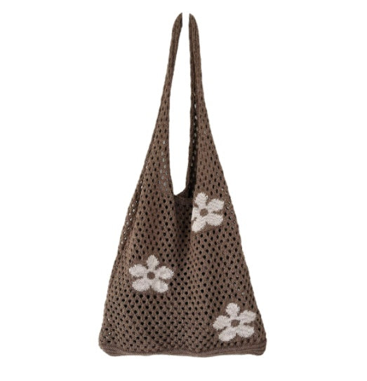 Sac de courses grande capacité Ins en maille tissée ajourée
