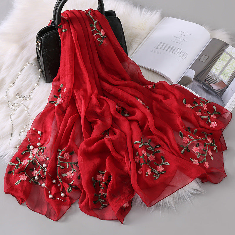New Autumn And Winter Women's Long Embroidered Scarf