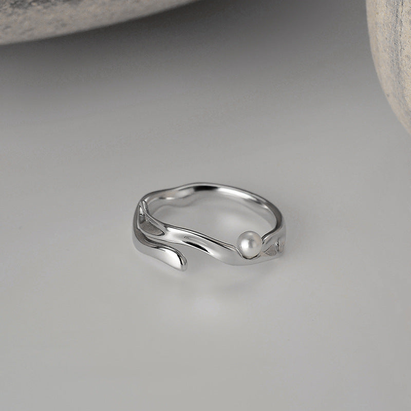 Bague simple irrégulière en argent sterling