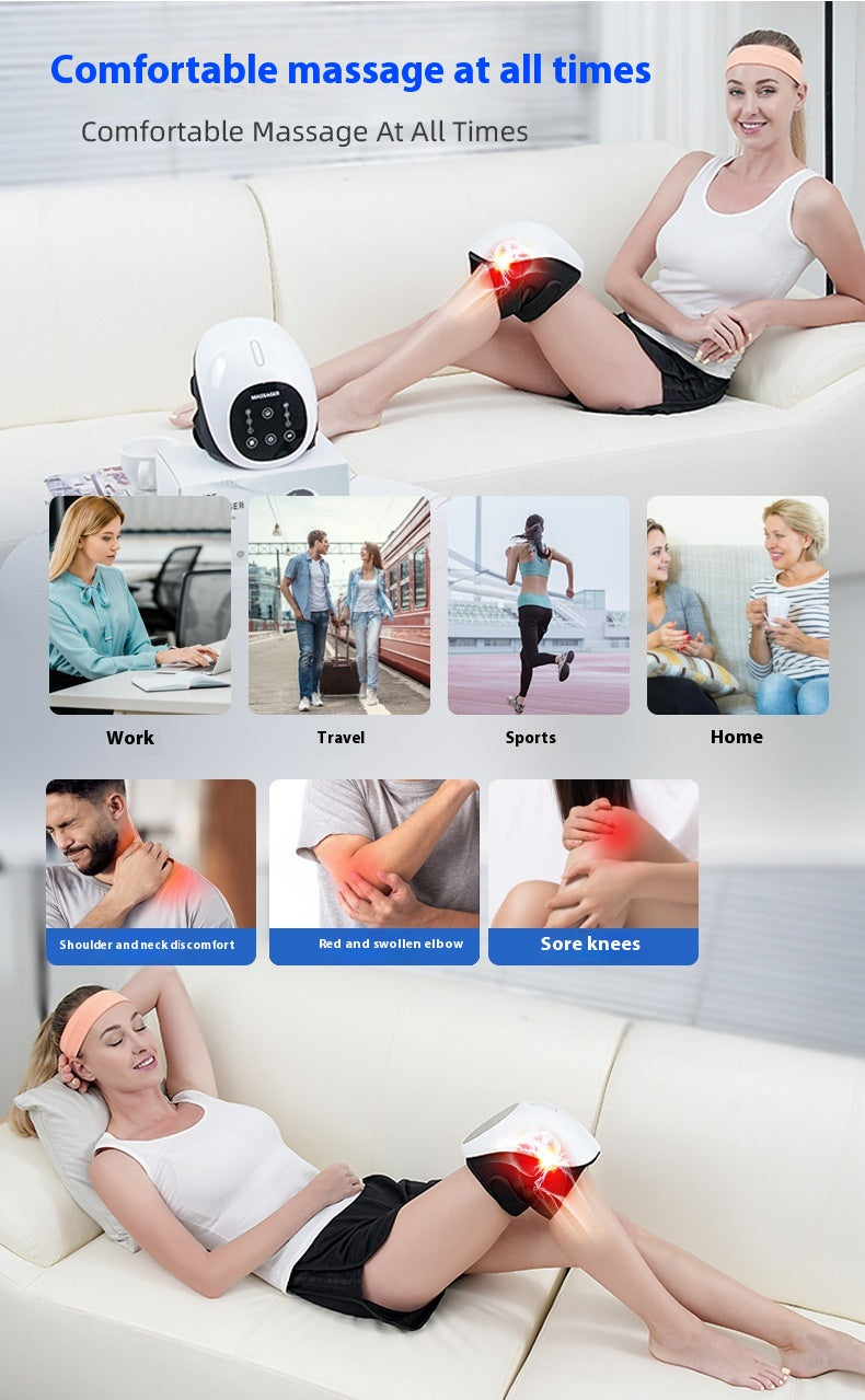 Nouveau Masseur de Genoux Chauffant Lumière Rouge et Vibrations