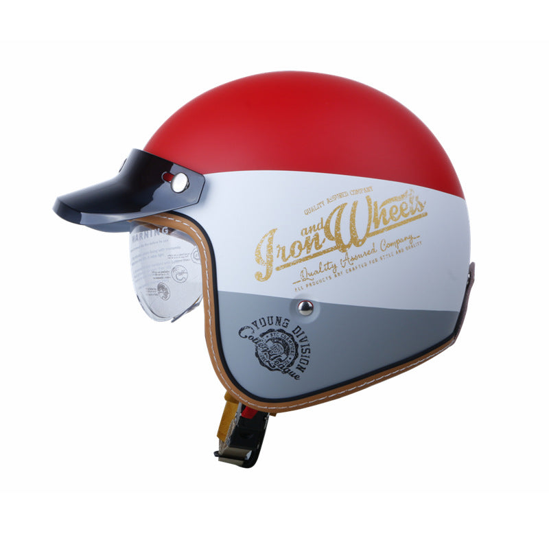 Casque de moto Casque de moto pour hommes et femmes avec lunettes intégrées pour voiture électrique
