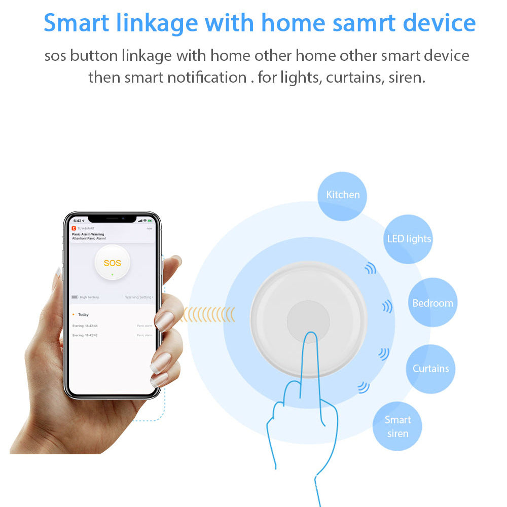 Bouton d'appel d'urgence sans fil intelligent pour la maison