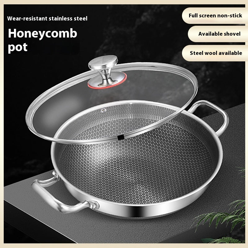 Double-sided Honeycomb Screen Braising Frying Pan Non-stick Multi-purpose Induction Cooker Gas Stove Universal
