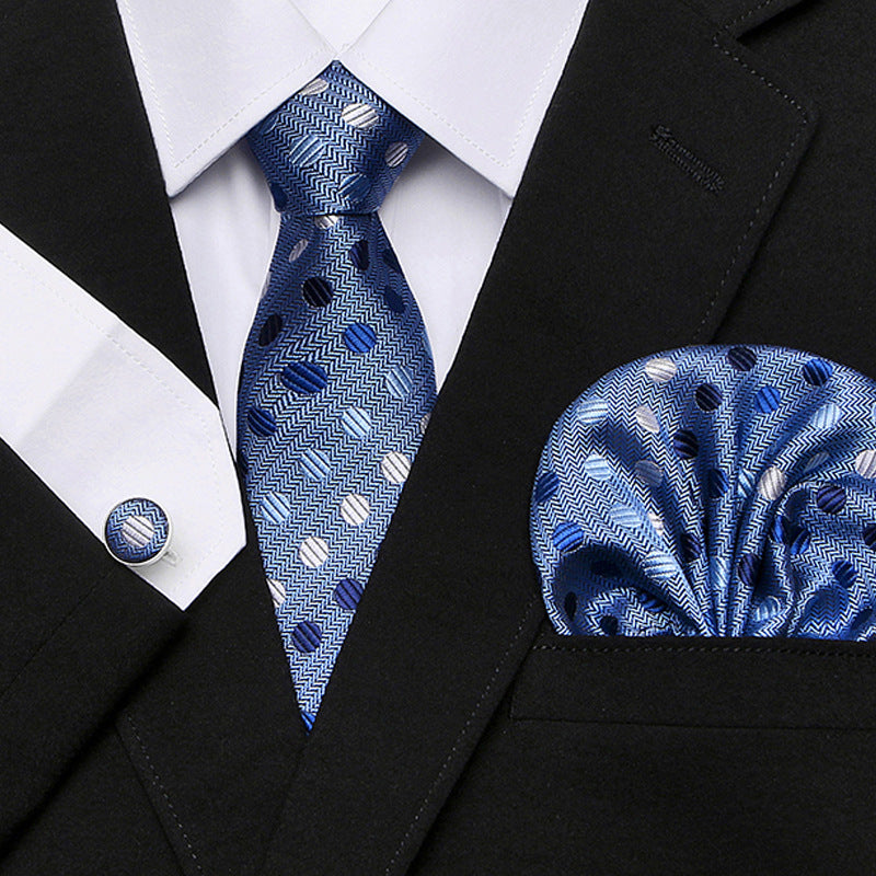 Men's Fashion Simple Cashew Flower Tie Three Pieces Set