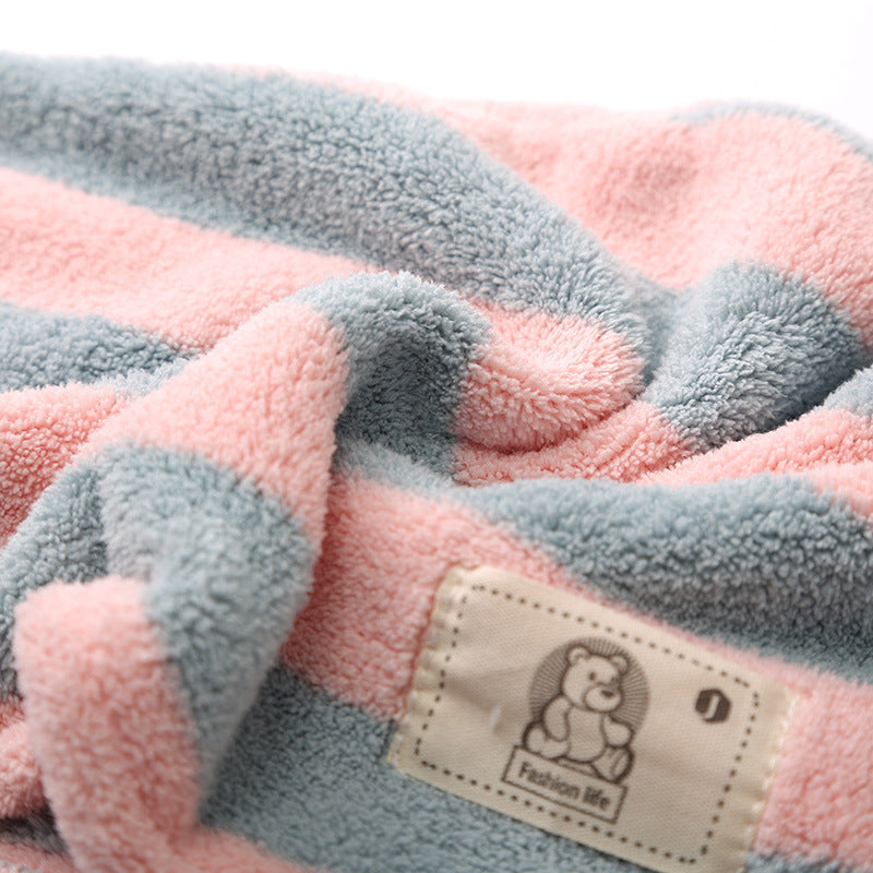 Household Simple Coral Fleece Dry Hair Towel Bath Band Set
