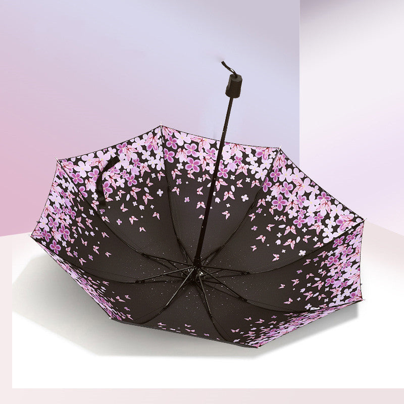 Fashion Vinyl Sunscreen Folding Sun Umbrella