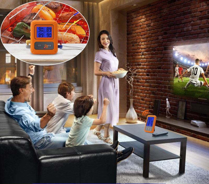 Thermomètre de cuisson sans fil multicanal pour cuisine et barbecue