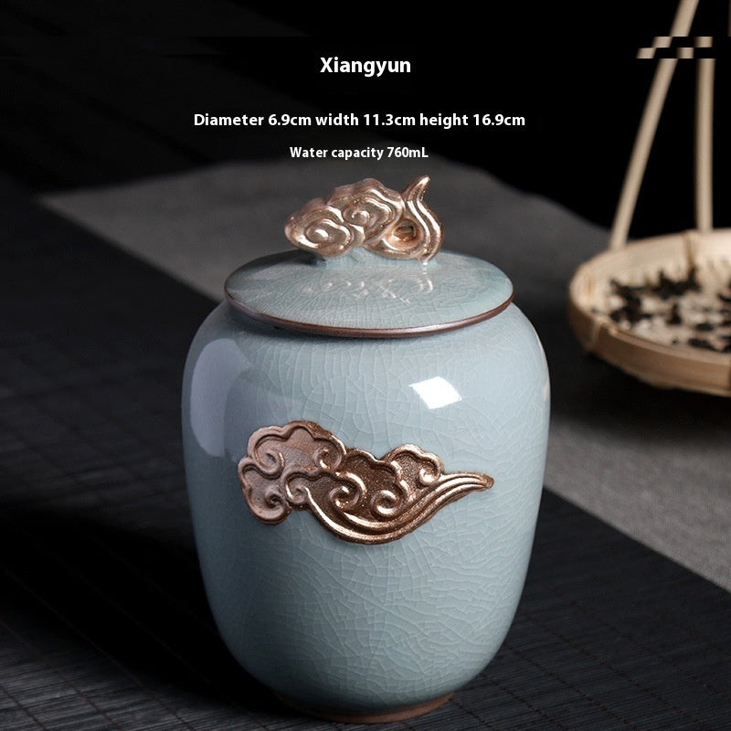 Ge Kiln Tea Jar Relief Sealed Tank Medium Tea Package Box