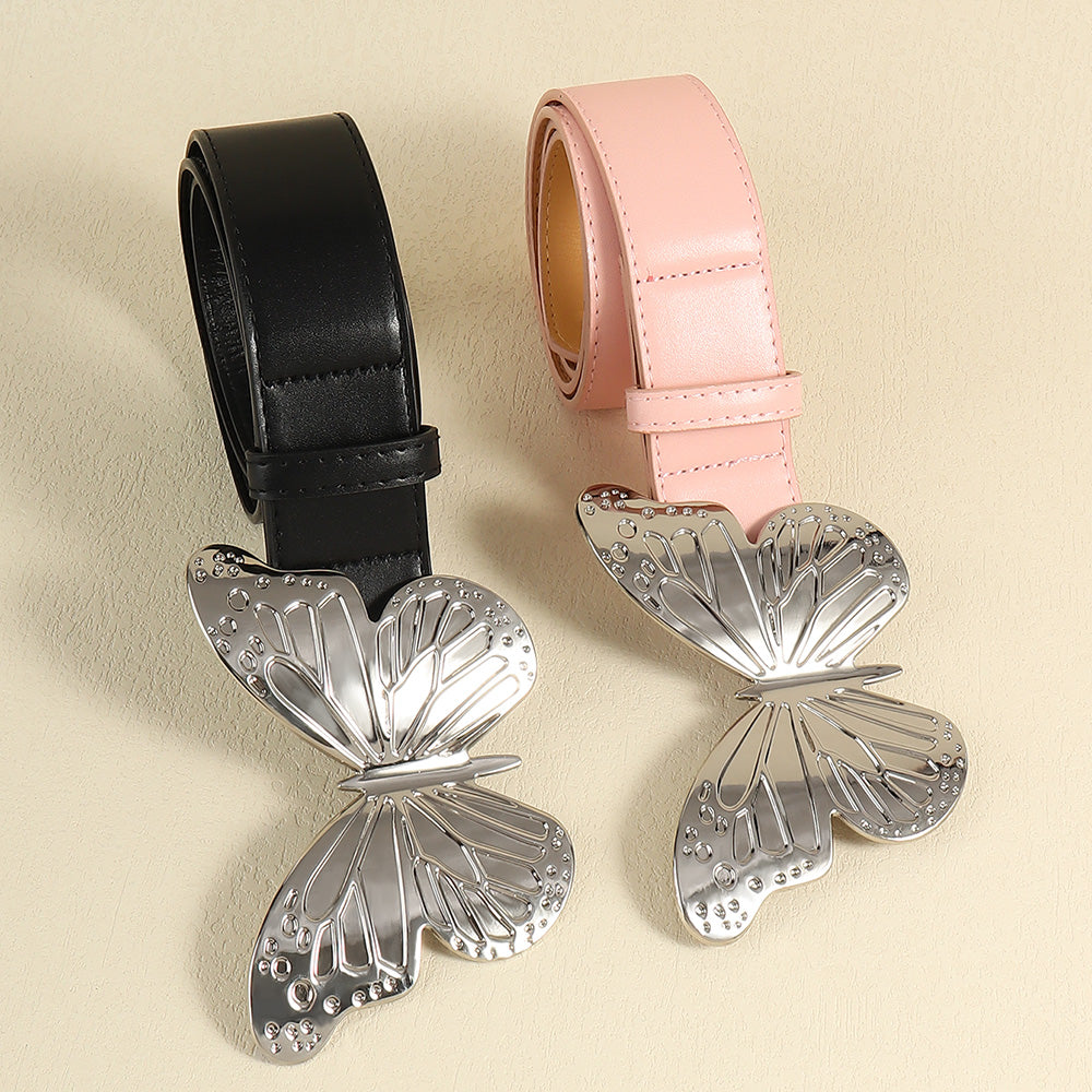 Ceinture Papillon Métallique Grande Taille pour Femme, Ceinture Simple Vintage, Accessoire Tendance et Doux