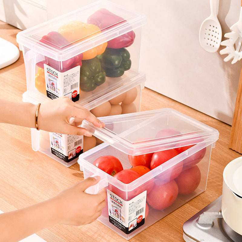 Handle Large Capacity Transparent Fresh-keeping Refrigerator Storage Box