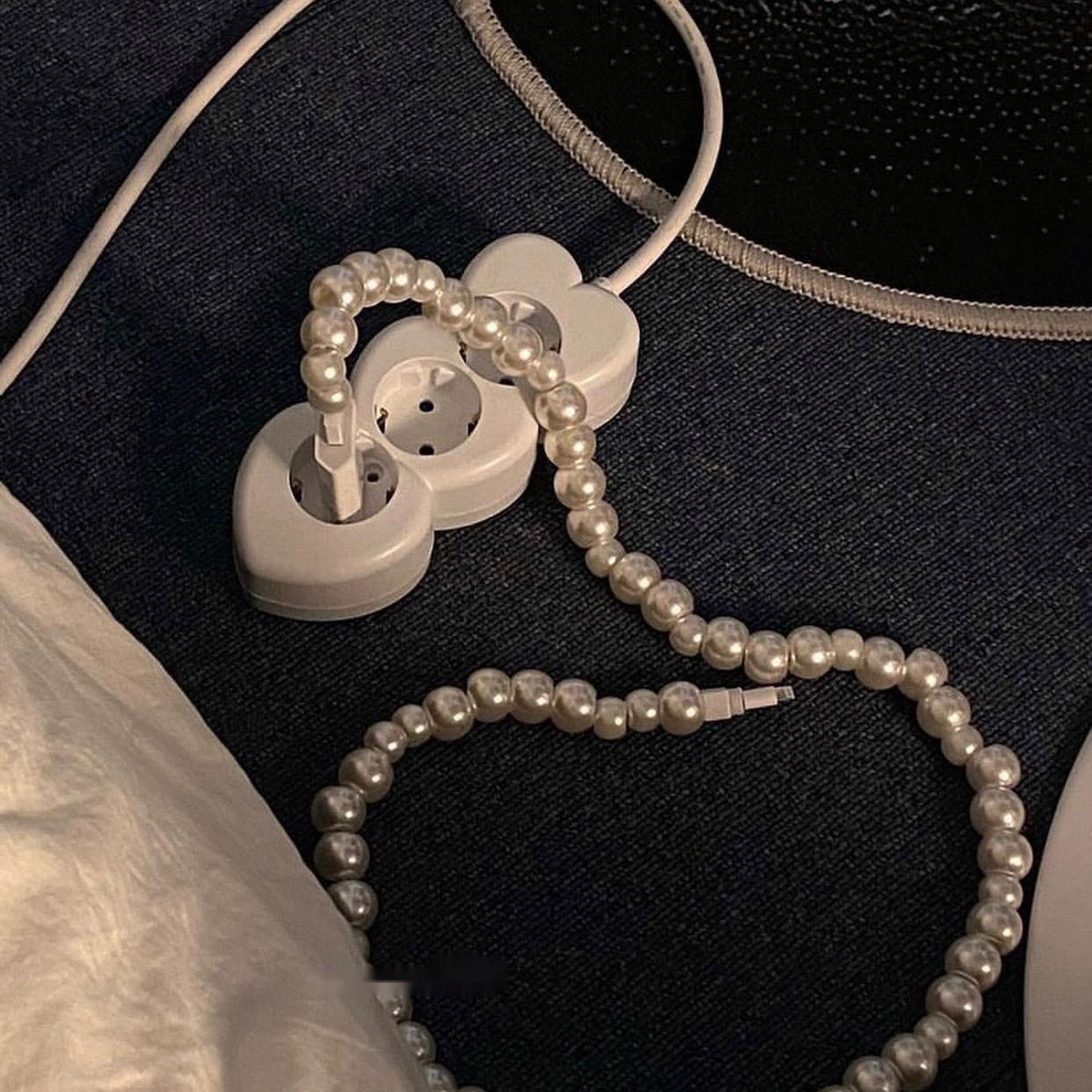 Pearl Beaded Mobile Phone Data Cable