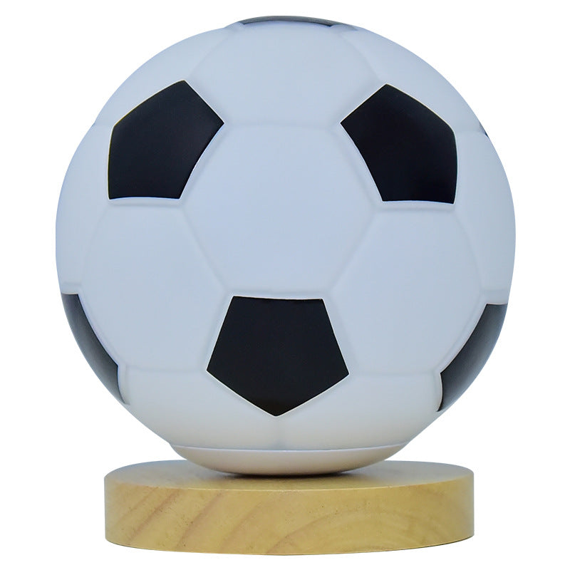 Lampe de chevet LED en verre motif football
