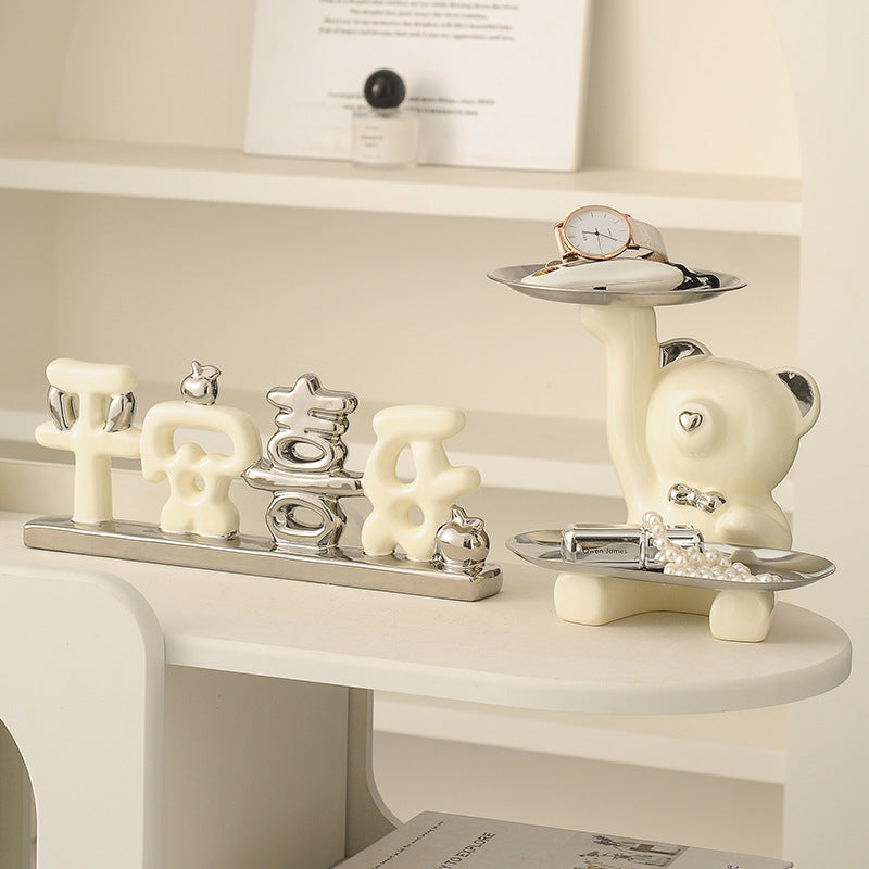Living Room Tray Cream Style Home Hallway Entrance Key Storage Decoration