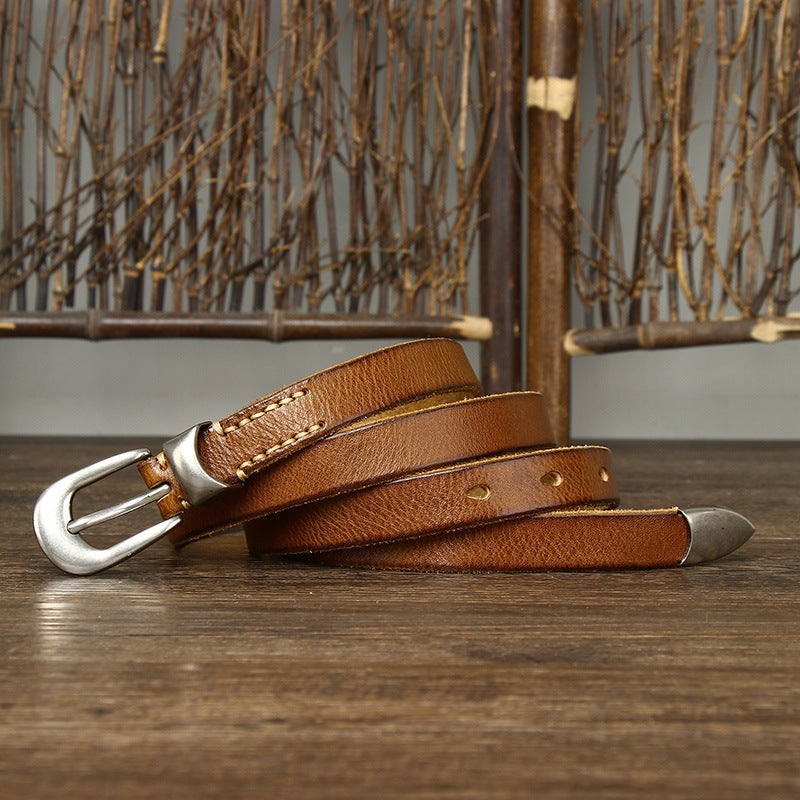 Ceinture en cuir rétro 18 cm, tendance et polyvalente