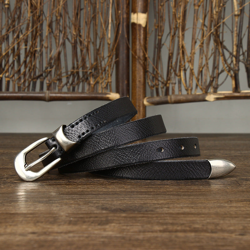 Ceinture en cuir rétro 18 cm, tendance et polyvalente
