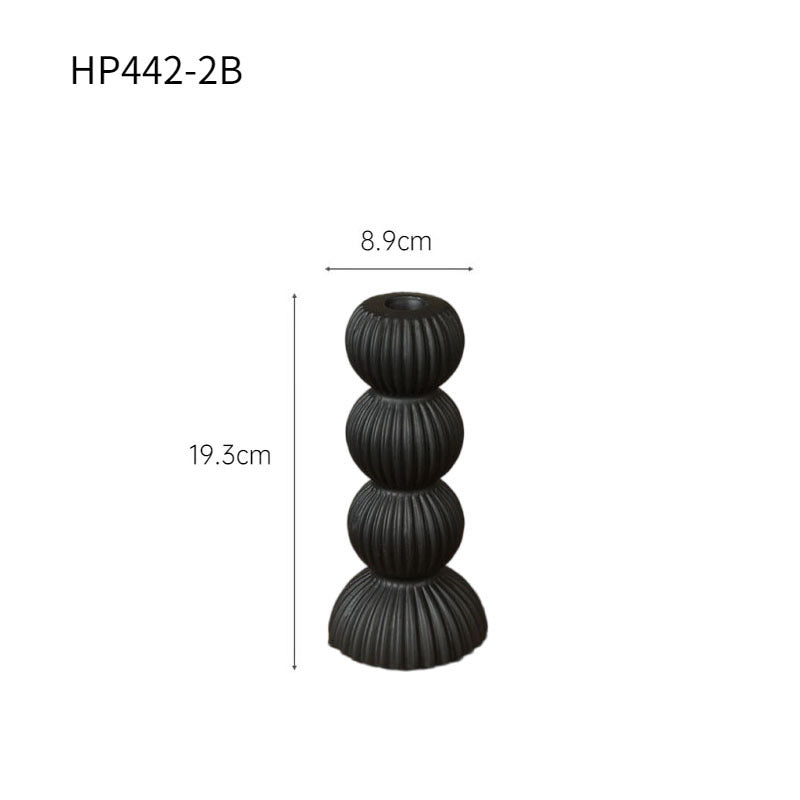Modern Simple Black And White Ceramic Candlestick Ornaments