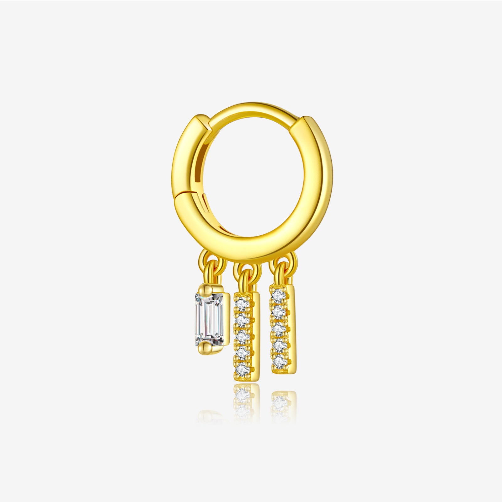 Boucles d'oreilles pendantes carrées en zircon S925 pur pour femmes