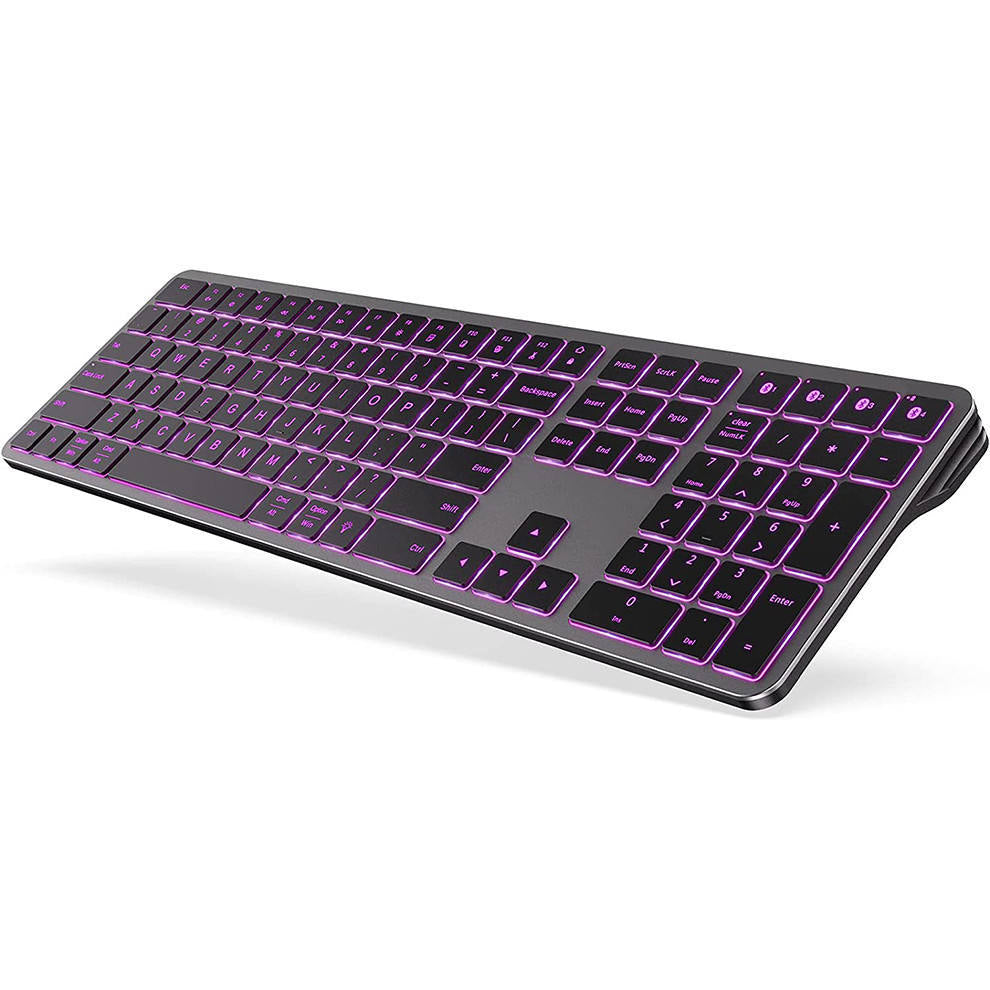 Multi-device Bluetooth Keyboard Backlit Rechargeable Wireless