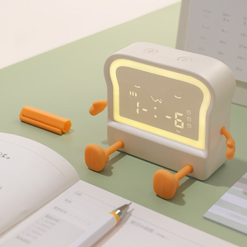 Creative Toast Small Night Lamp Electronic Alarm
