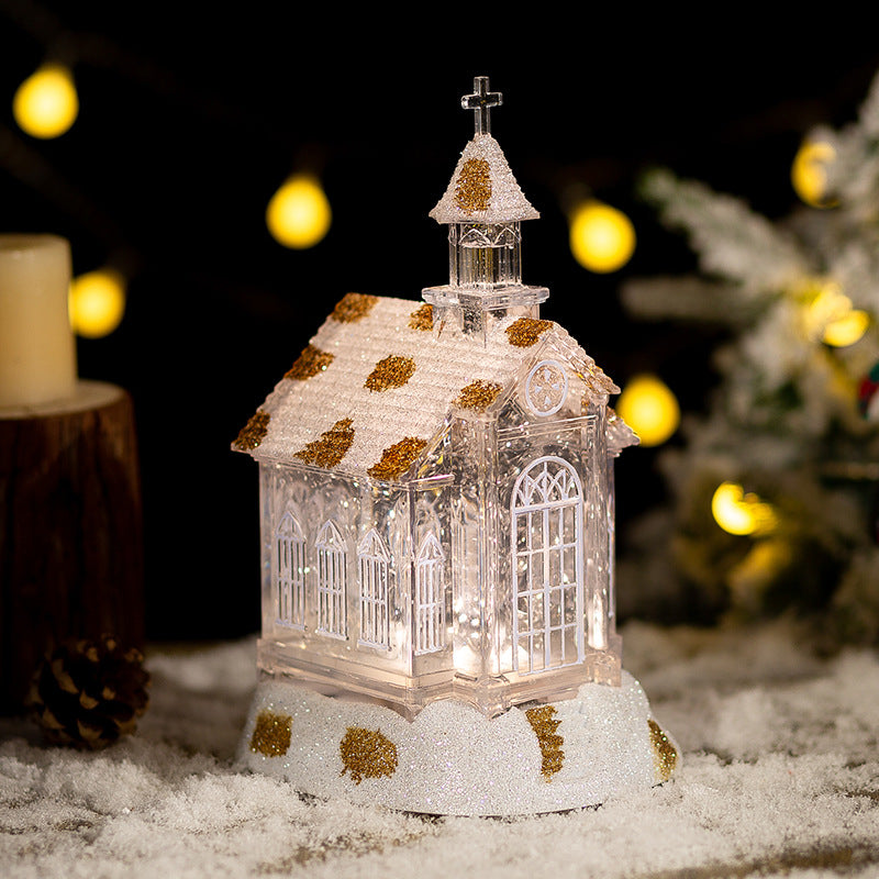 Boîte à musique en cristal pour décorations de Noël, maison et église, ornements