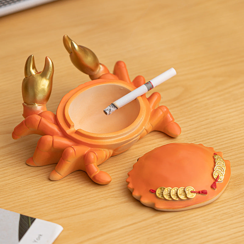 Chenxiang Creative Crab Ashtray With Lid Prevent Fly Ash Household