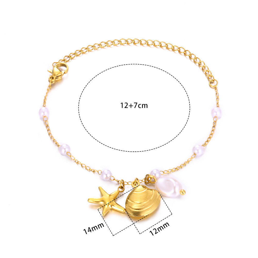 Cheville pendentif coquillage étoile de mer dauphin série océan