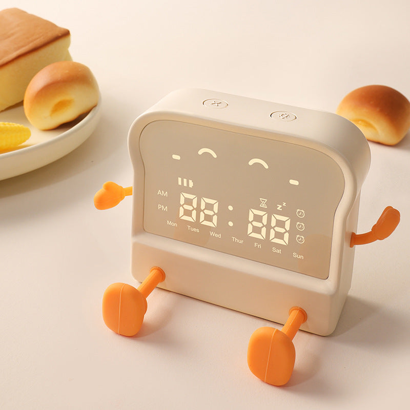 Creative Toast Small Night Lamp Electronic Alarm