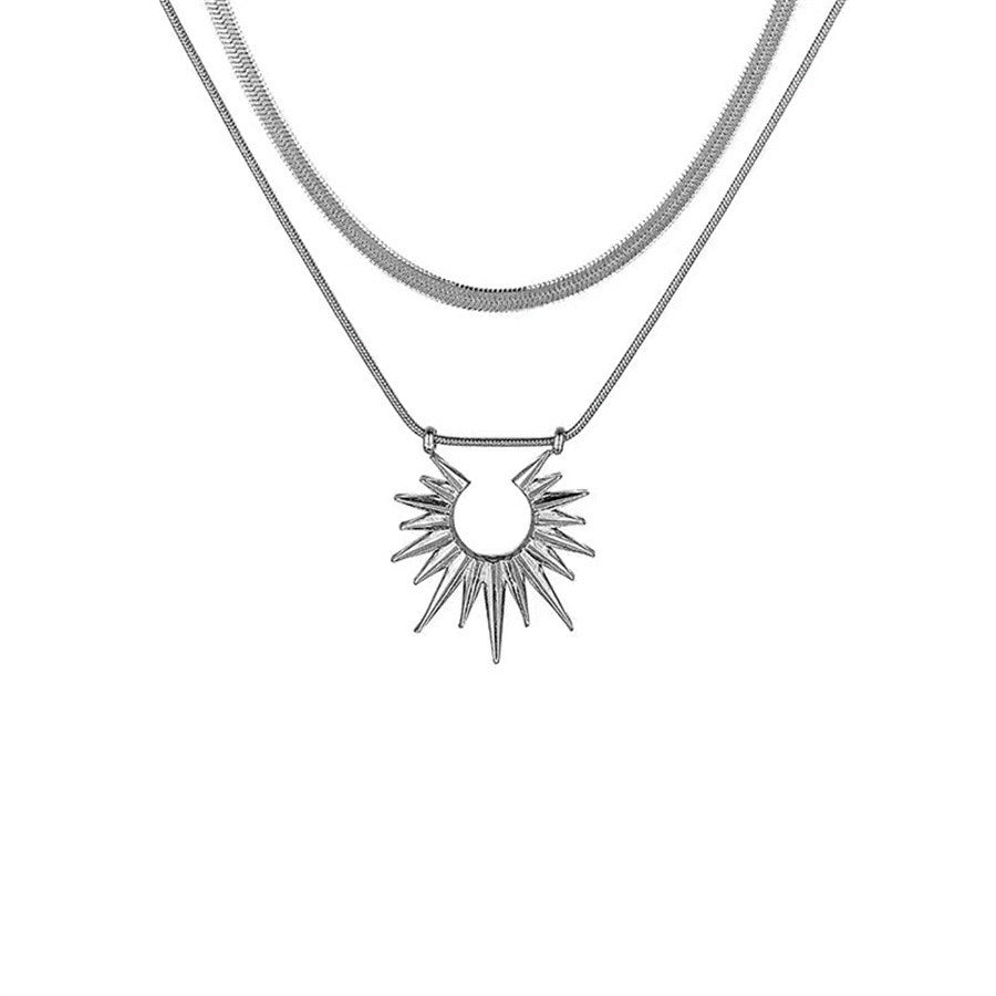 SUNFLOWER Double-layer Titanium Steel Necklace For Men