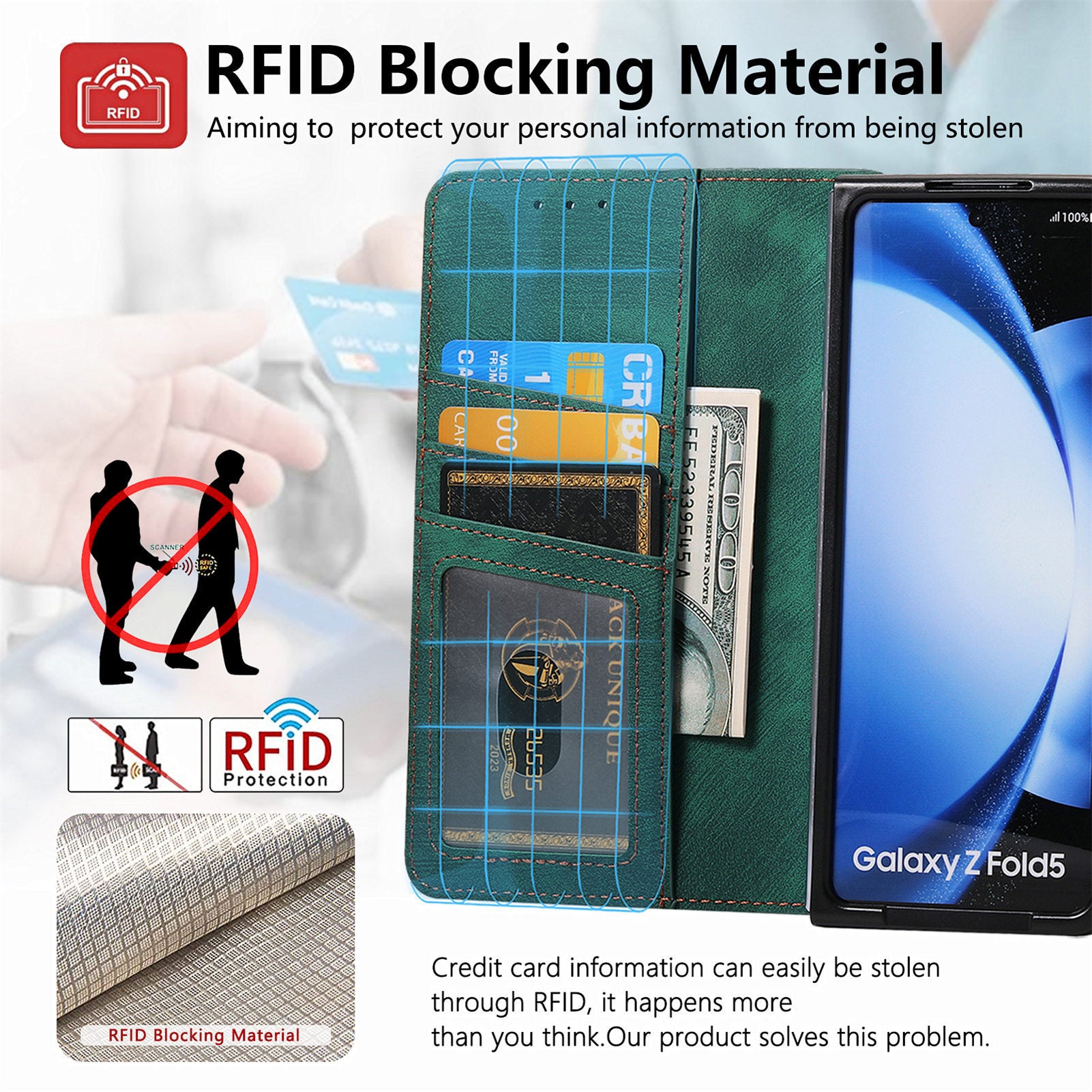 Étui de téléphone avec insert zippé magnétique détachable
