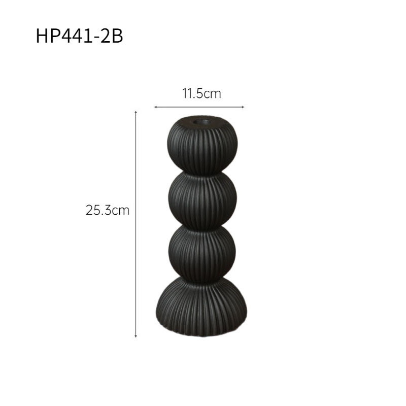 Modern Simple Black And White Ceramic Candlestick Ornaments