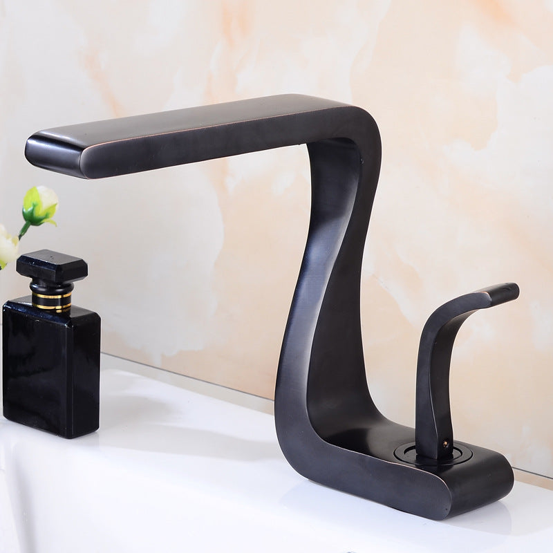 Robinet de Lavabo de Salle de Bain Chaud et Froid en Cuivre Couleur Or Blanc Luxe Léger