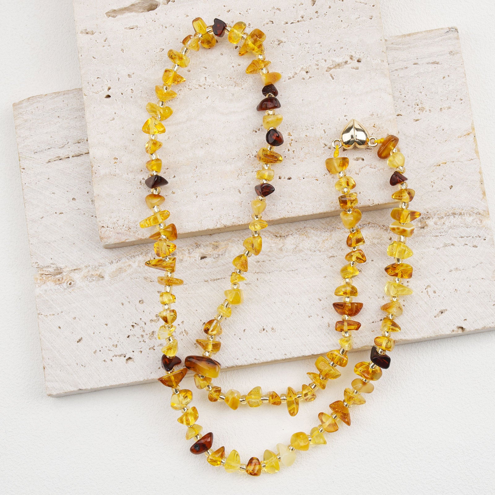 Boho Natural Stone Knotted Crystal Necklace