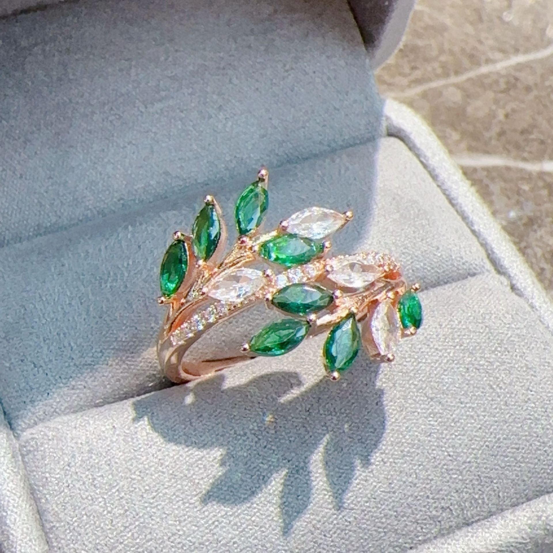 Rose Gold Ring Real Gold Zircon Ring Russian European And American Ornament Jewelry