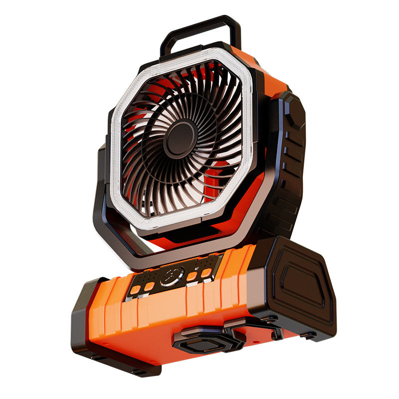 Outdoor Multifunctional Portable Rechargeable Lighting Fan